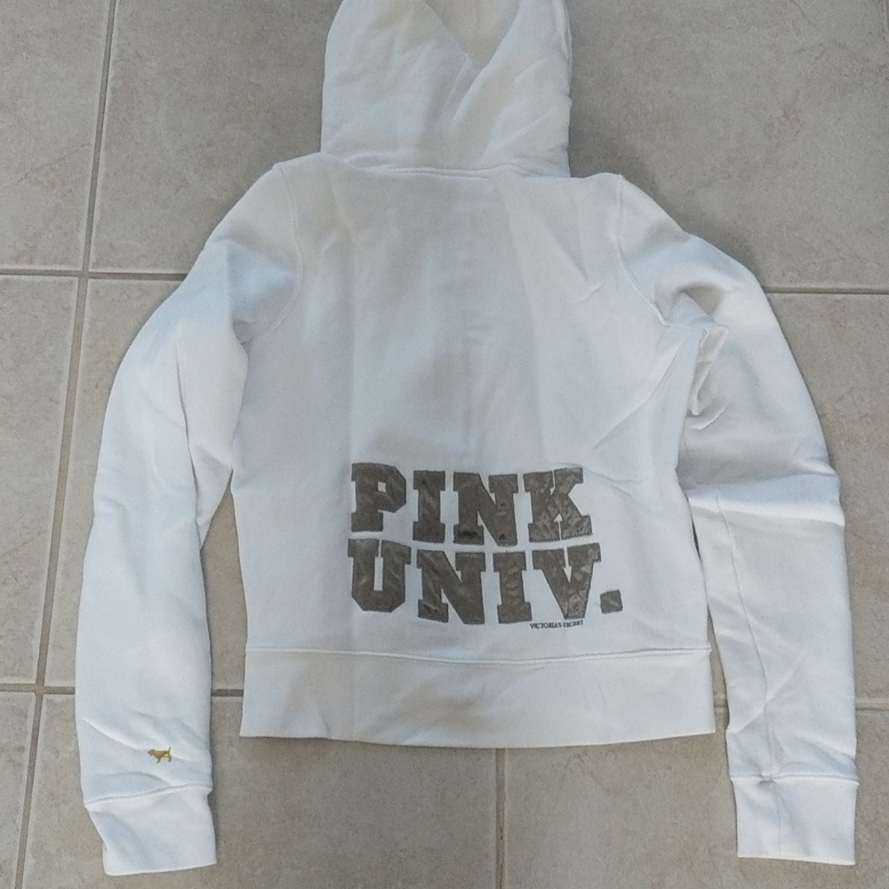 Victoria's Secret Pink med white sweatshirt/hoodie - Picture 4 of 6